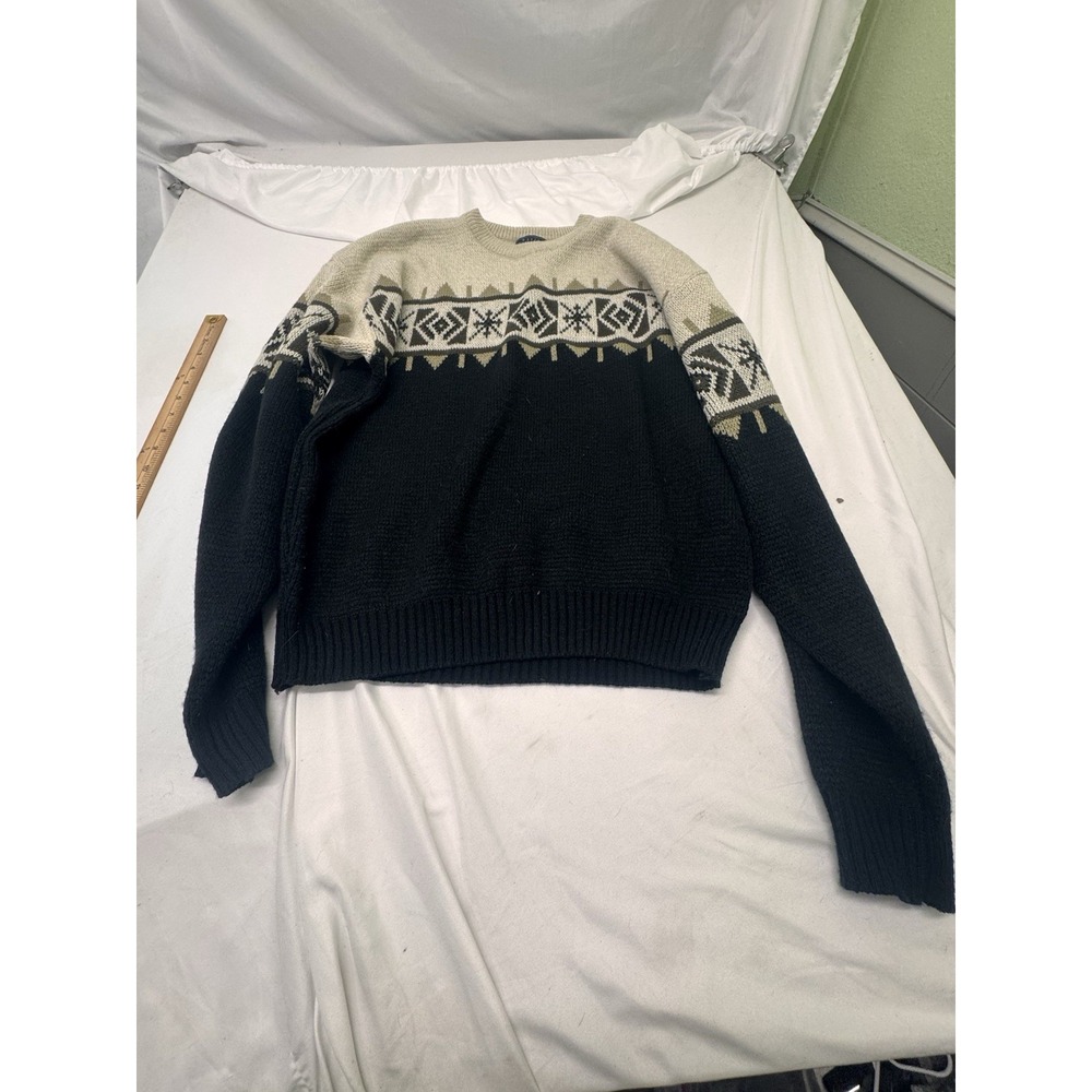 Vintage 90s Basic Editions Nordic Fair Isle Snowflake Sweater Mens SZ L‎ Grandpa